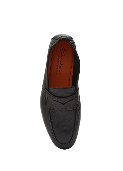 Santoni Siyah Santoni Carlos Erkek Deri Loafer