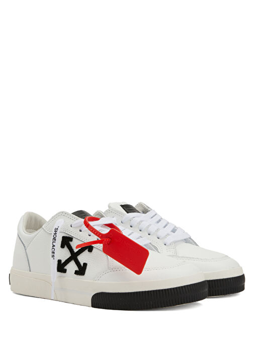 Vulcanized Siyah Beyaz Kadın Deri Sneaker - Görsel 3