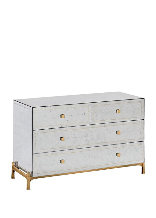 Jonathan Charles - Modern Luxe Silver Gold Glass Dresser Jonathan Charles - Modern Luxe Silver Gold Glass Dresser