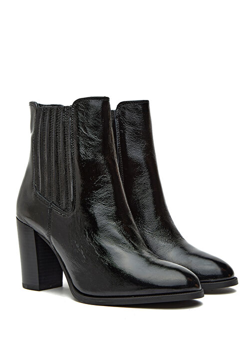Siyah Lastikli Kadın Deri Bot - Görsel 3
