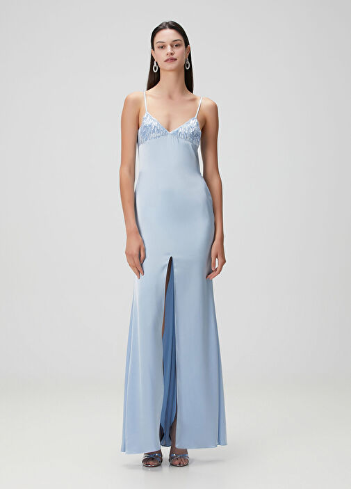princess polly baby blue dress David Koma - Blue dress of asymmetrical cut with crystals RE24DK93D