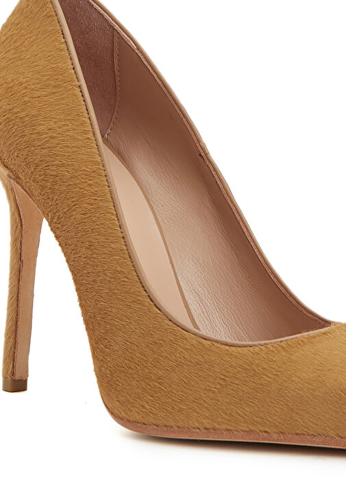 Camel Tay Tüyü Topuklu Ayakkabı - Görsel 7