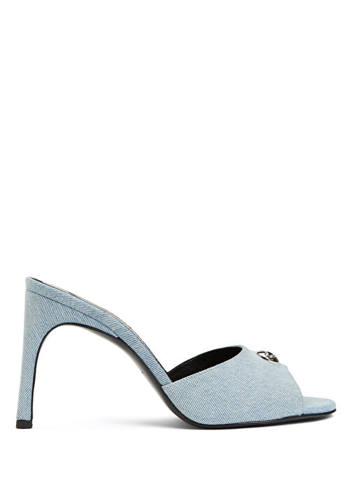 Mavi Logo Detaylı Kadın Denim Terlik - Görsel 6