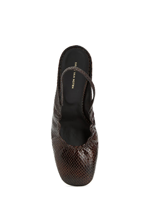 Koyu Kahverengi Topuklu Ayakkabı - Görsel 5