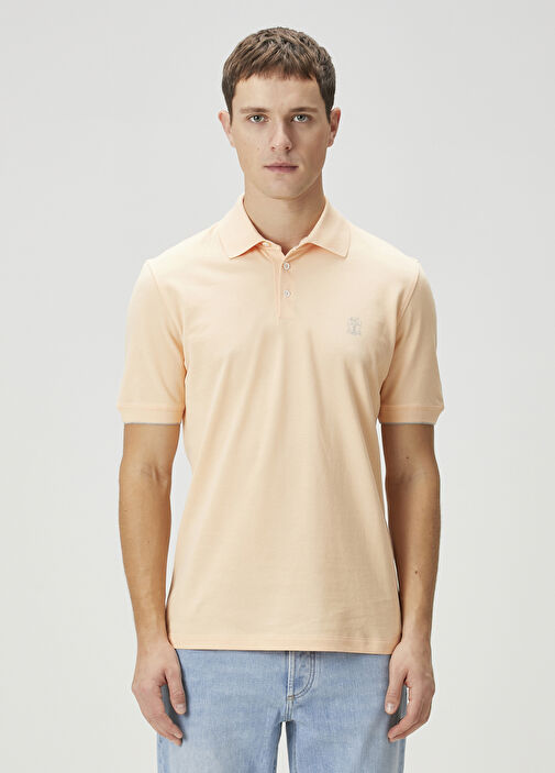 【送料&関税込】Brunello Cucinelli Salmon Cotton T-shirt Brunello Cucinelli - Layered Cotton-Jersey T-Shirt - Orange