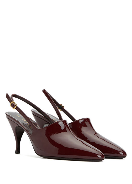 Bordo Deri Topuklu Ayakkabı - Görsel 3