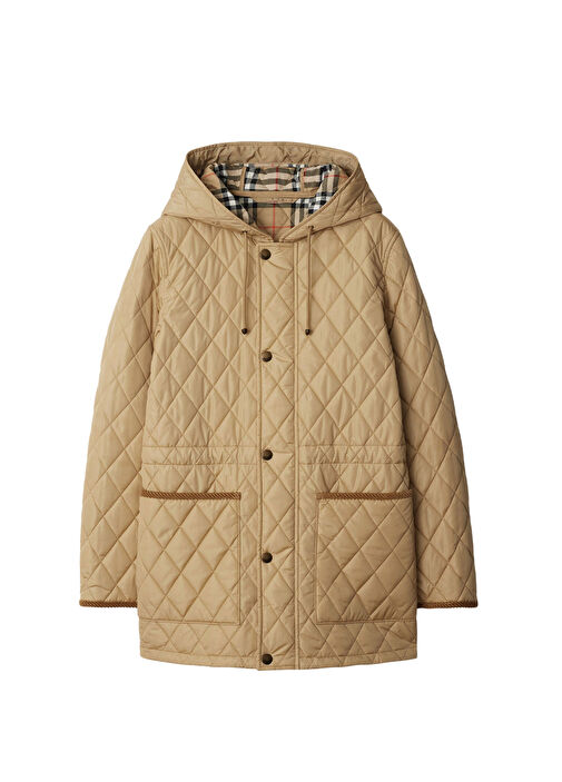 BURBERRY アウター Burberry Bej Kadın Bej Kapüşonlu Kadın Mont 1955695 | Beymen