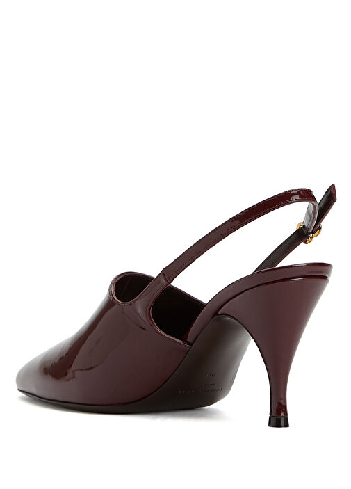 Bordo Deri Topuklu Ayakkabı - Görsel 4