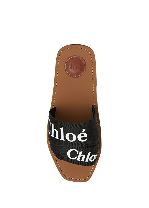 Woody Siyah Kadın Keten Terlik - Görsel 5