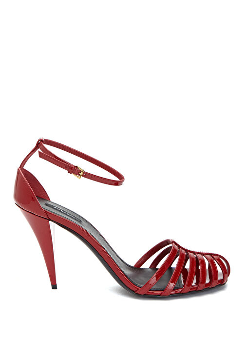 Kırmızı Kadın Deri Sandalet - Görsel 2