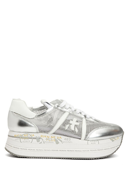 Beth Beyaz Gümüş Kadın Sneaker - Görsel 2