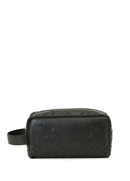 Siyah Deri Tıraş Çantası - Görsel 2