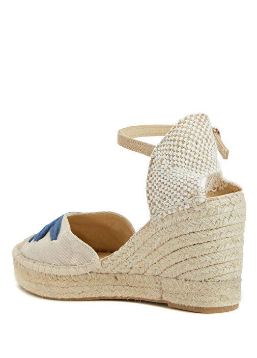 Kırık Beyaz Mavi Kadın Espadril - Görsel 4