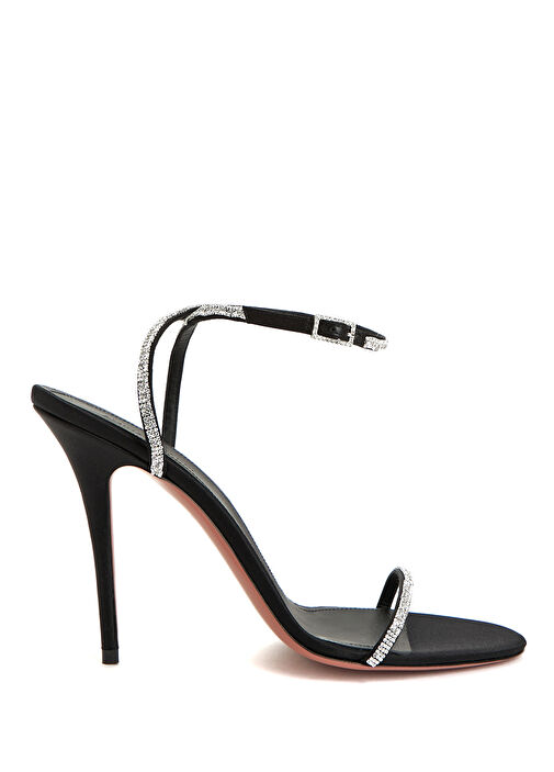Diamente Siyah Kadın İpek Sandalet - Görsel 2