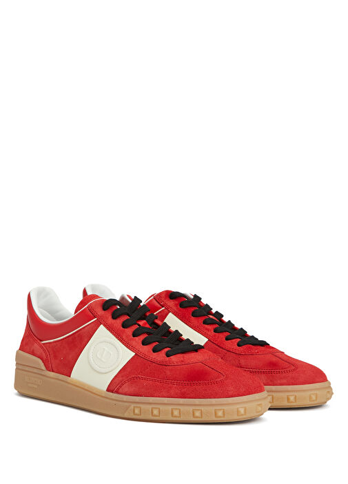 Kırmızı Beyaz Erkek Deri Sneaker - Görsel 3