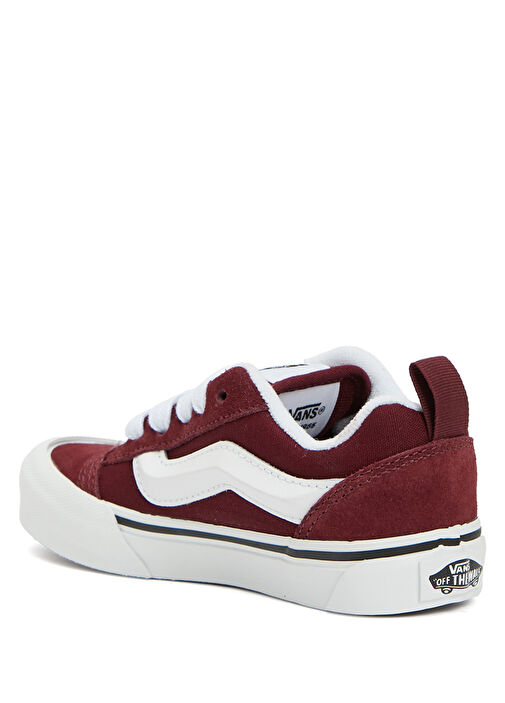 Knu Skool Bordo Unisex Çocuk Deri Sneaker - Görsel 4