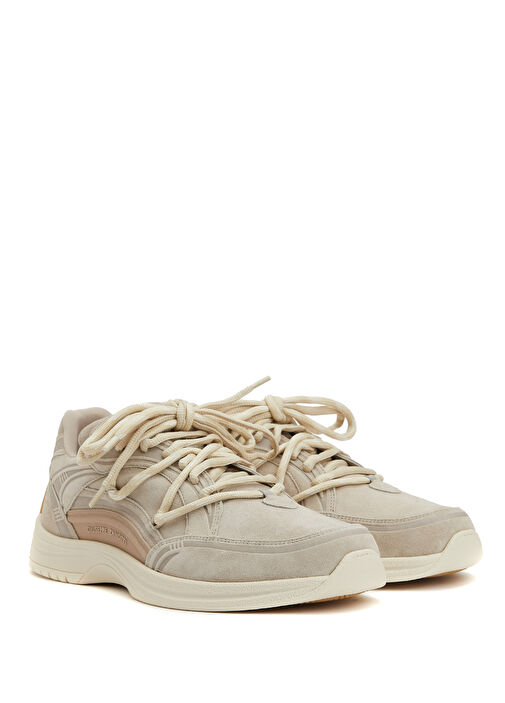 Bej Erkek Deri Sneaker - Görsel 3