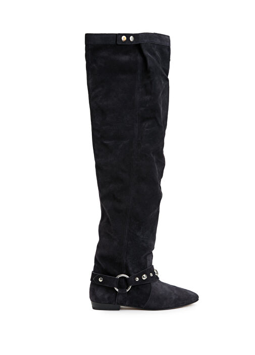 Selize Siyah Kadın Süet Çizme - Görsel 2