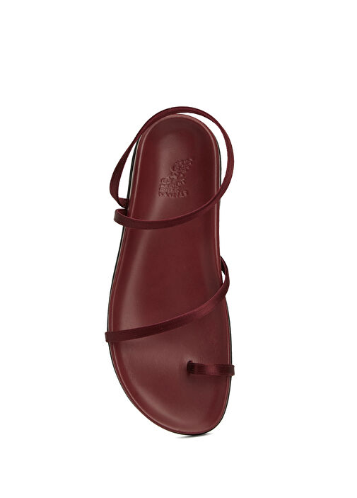 Eleftheria Footbed Bordo Kadın Deri Sandalet - Görsel 5