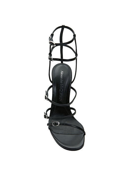 Siyah Kadın Deri Sandalet - Görsel 5