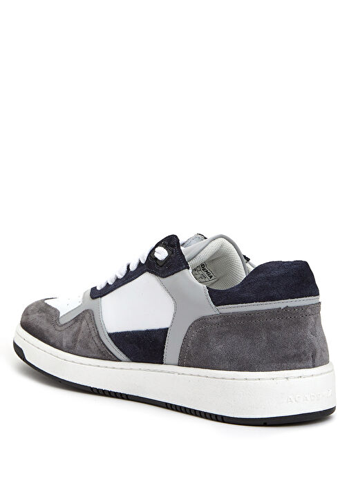 Vizon Gri Logolu Kadın Deri Sneaker - Görsel 4