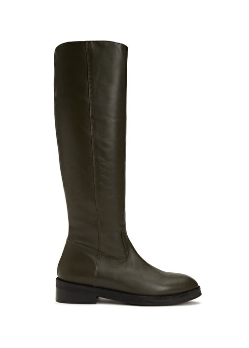 Haki Kadın Deri Çizme - Görsel 2