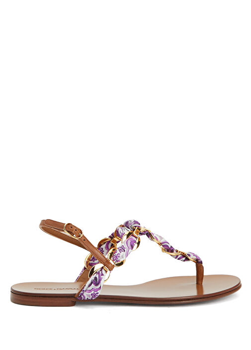 Mor Kadın Deri Sandalet - Görsel 2