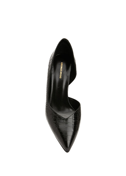 Siyah Kroko Kadın Deri Stiletto - Görsel 5