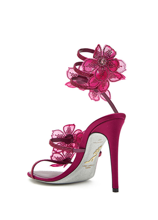 Floriane Fuşya Kadın Saten Sandalet - Görsel 4