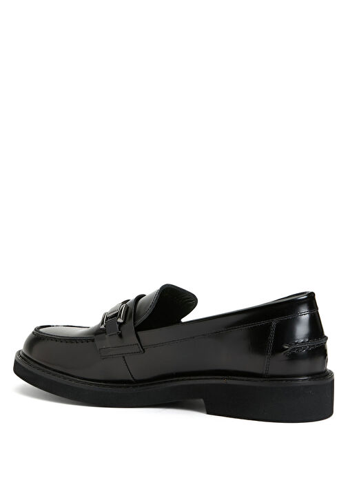 Siyah Kadın Deri Loafer - Görsel 10