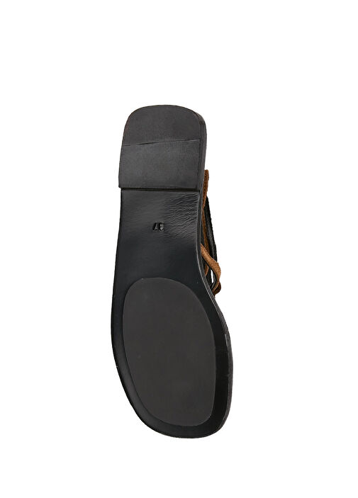 Camel Amorf Tokalı Kadın Süet Sandalet - Görsel 6