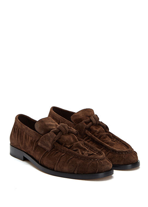 Koyu Kahverengi Kadın Süet Loafer - Görsel 3