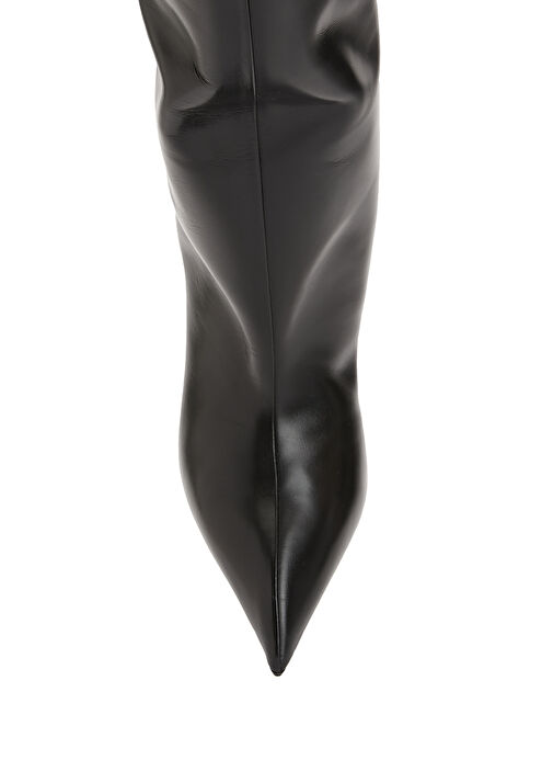 Siyah Kadın Deri Çizme - Görsel 5
