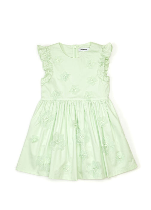 Self Portrait - Green Floral Embroidery Girls Dress Self Portrait - Green Floral Embroidery Girls Dress