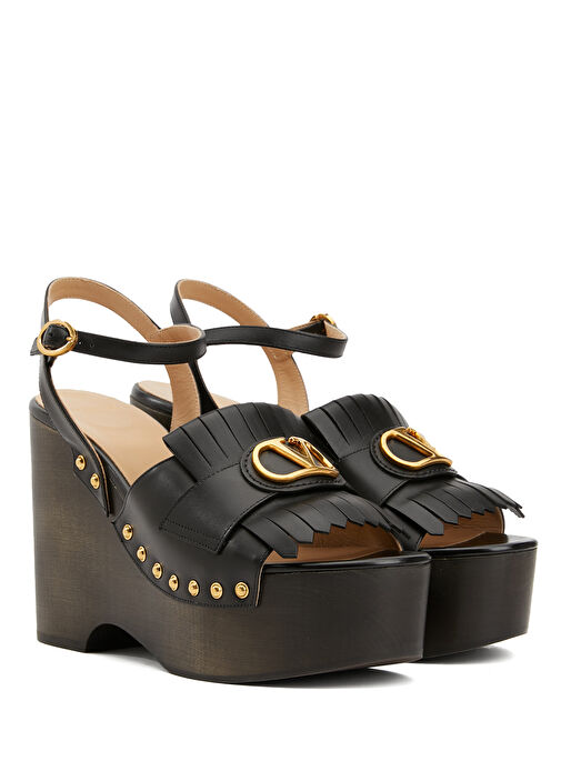 Siyah Kadın Deri Sandalet - Görsel 3