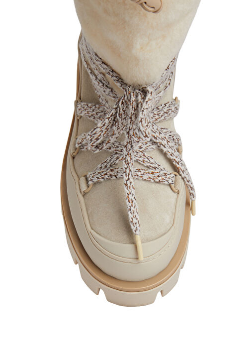 Peak Apres Bej Kadın Deri Kar Botu - Görsel 5