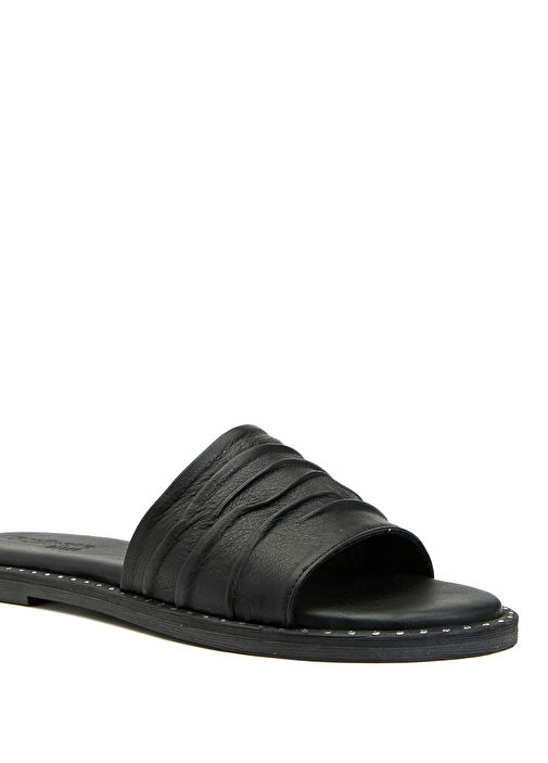 Siyah Kadın Deri Terlik - Görsel 7