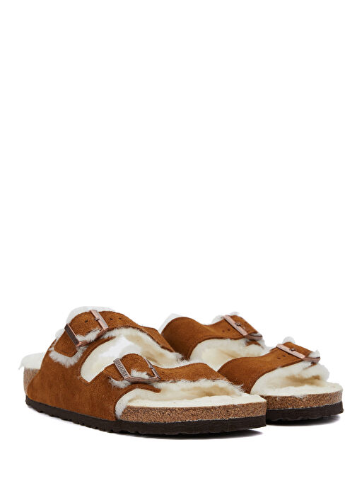 Aizona Fell Taba Shearlingli Erkek Süet Terlik - Görsel 3