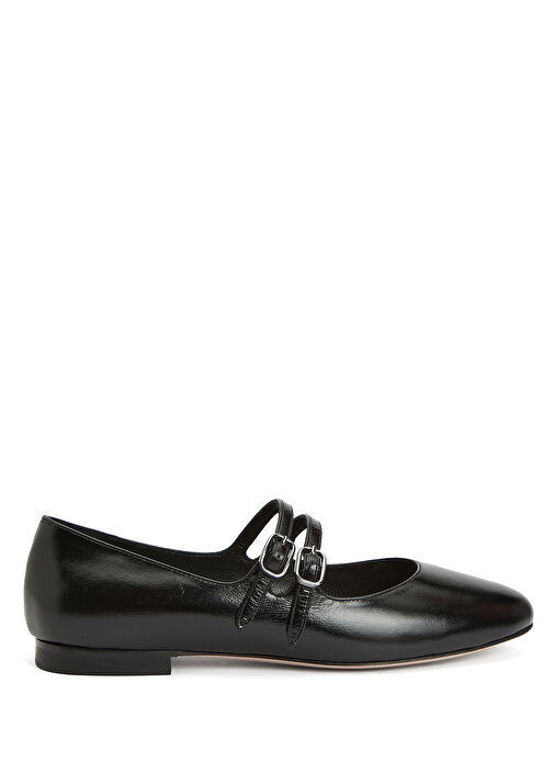 Marry Jane Siyah Kadın Deri Babet - Görsel 2