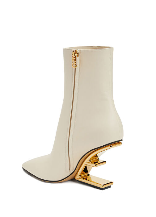 First Krem Kadın Deri Çizme - Görsel 4