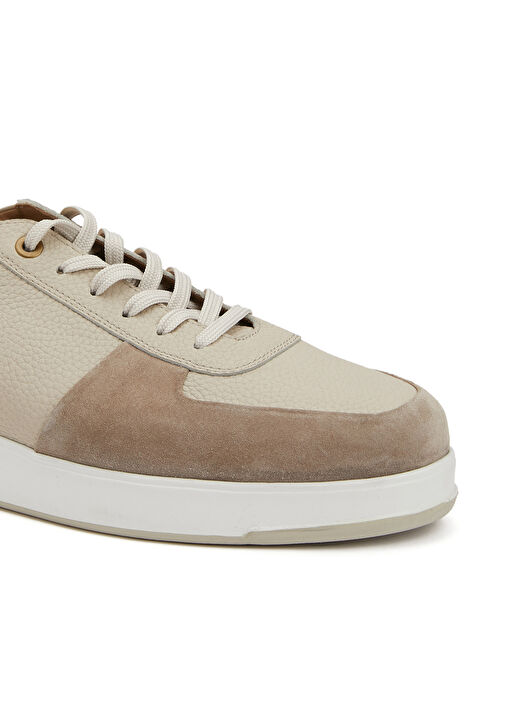 Bej Erkek Deri Sneaker - Görsel 7