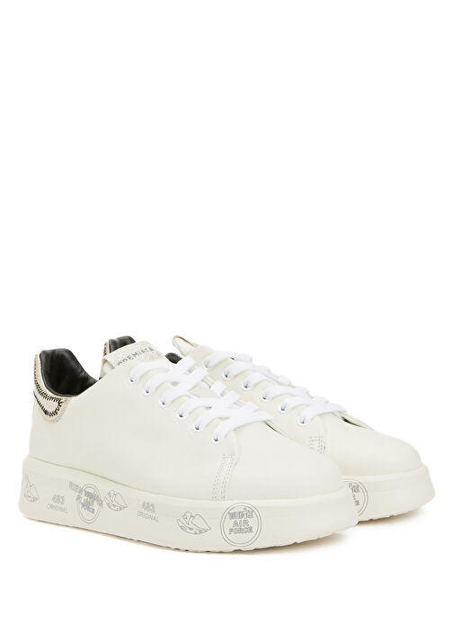 Belle Beyaz Kadın Deri Sneaker - Görsel 3