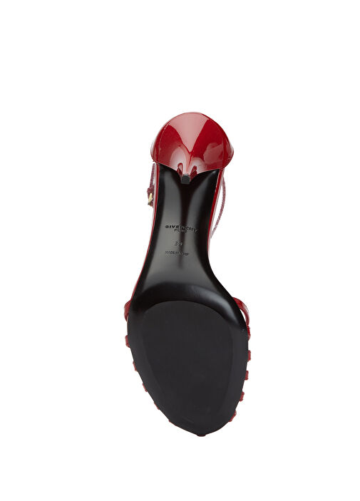 Kırmızı Kadın Deri Sandalet - Görsel 6