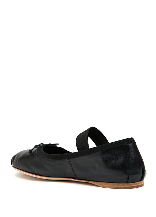 Siyah Logo Detaylı Deri Babet - Görsel 4