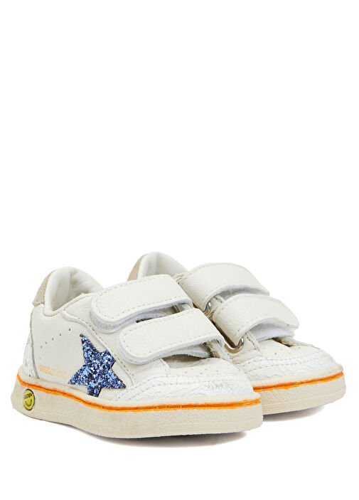 BallStar Mavi Beyaz Erkek Çocuk Deri Sneaker - Görsel 3