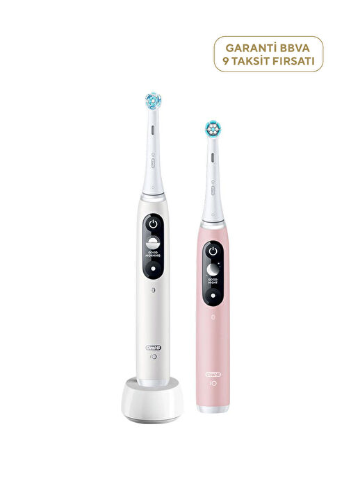 Oral-B - iO 6 Beyaz/Pembe 2'li Şarjlı Diş Fırçası Seti - Beyaz