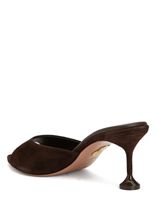 Koyu Kahverengi Kadın Deri Terlik - Görsel 4