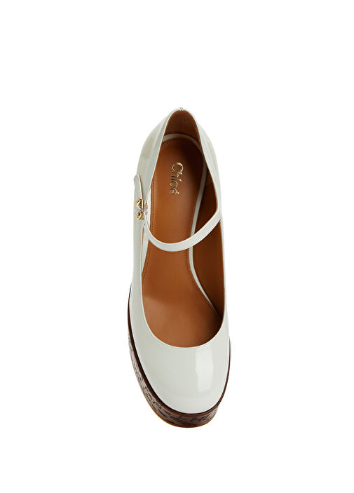 Maxime Ekru Deri Topuklu Ayakkabı - Görsel 5