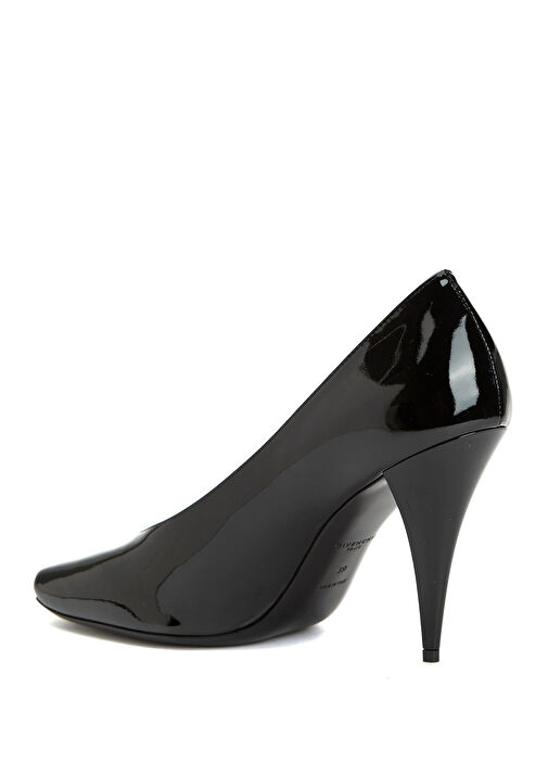 Siyah Deri Topuklu Ayakkabı - Görsel 4