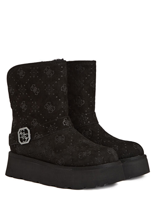 Siyah Logo Desenli Kadın Bot - Görsel 3